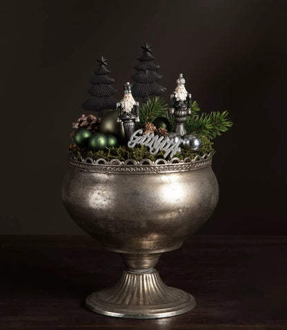 Blomsterpotte Blomsterkrukke Pokal Vito Antik Sølv 23x25cm