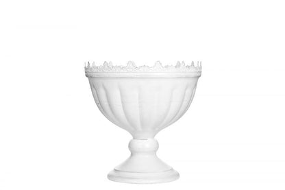 Blomsterpotte Blomsterkrukke Pokal Antik 19 cm Antikk hvit
