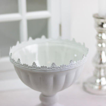 Blomsterpotte Blomsterkrukke Pokal Antik 19 cm Antikk hvit