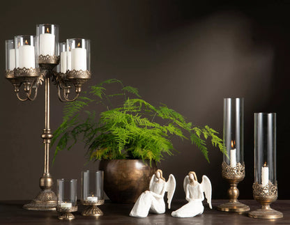 Lyslykt Leah Gyldenbrun 43x12 cm 1 stk