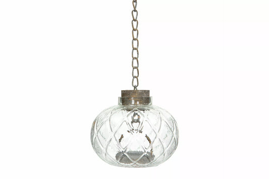 Lyslykt Glass Luna Kjede 12x11 50cm