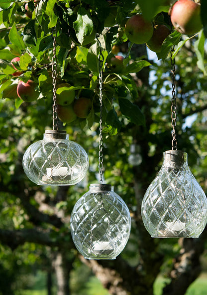 Lyslykt Glass Luna Kjede 12x11 50cm