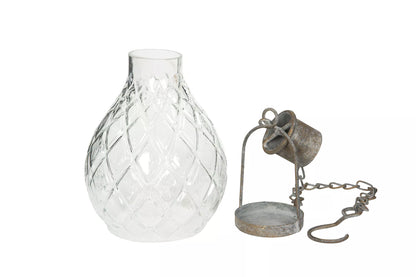 Lyslykt Glass Lyric Heng 12x16/50cm