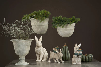 Blomsterpotte Blomsterkrukke Pokal Grå 29x29x32cm