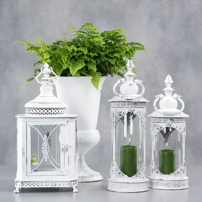 Lyslykt Lucerna Antique - Antikk hvit 15x40cm