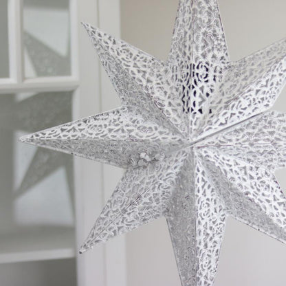 Adventsstjerne belysning - Antikk hvit 50 cm