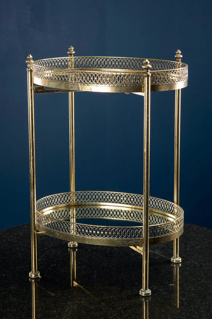 Vinstativ Serveringsvogn Speilbord Drink 65 cm - antikk messing