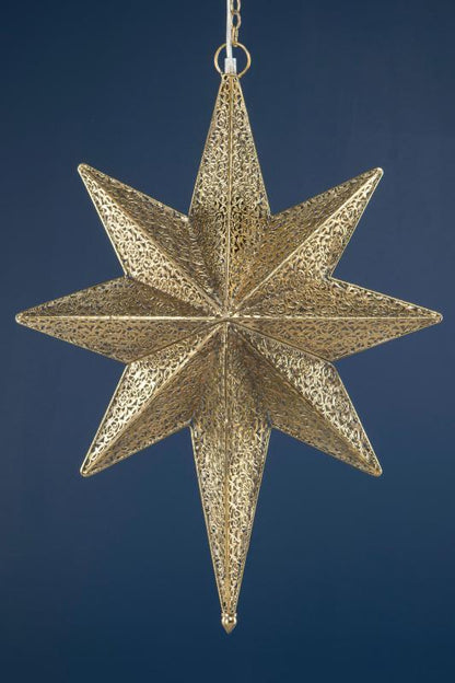 Adventsstjerne belysning - messing 68 cm
