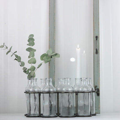 Dekorativ Flasker med stativ 9 stk Antik Messing