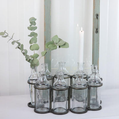 Dekorativ Flasker med stativ 9 stk Antik Messing