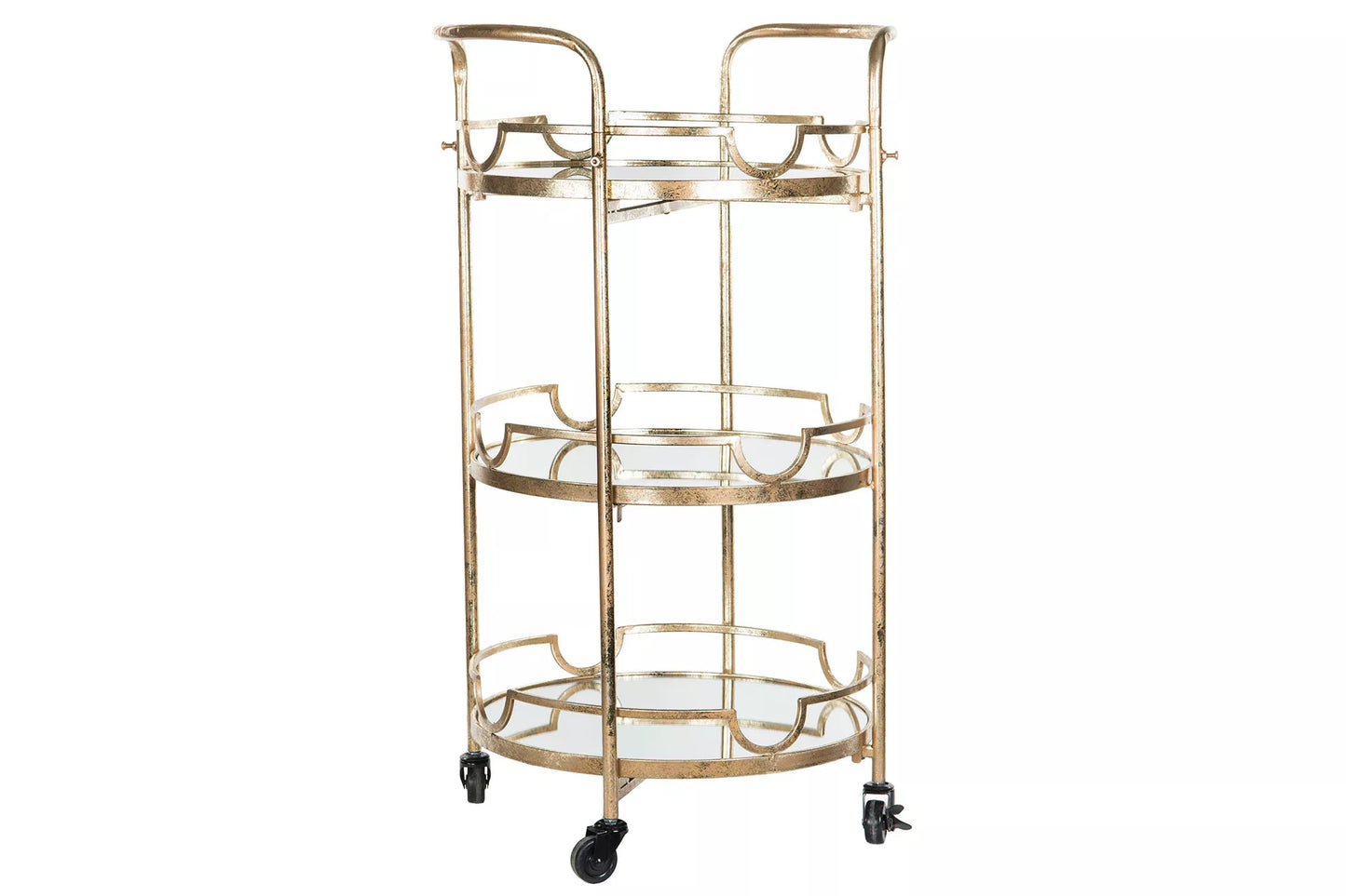 Sidebord Drinkvogn med speil 90,5 cm - antikkgull HH
