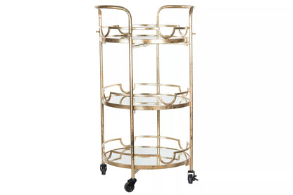 Sidebord Drinkvogn med speil 90,5 cm - antikkgull HH