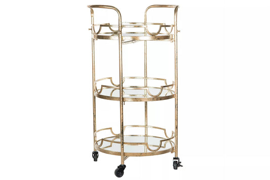 Sidobord DIV. Drinkvagn med spegel 90,5 cm - antikguld HH