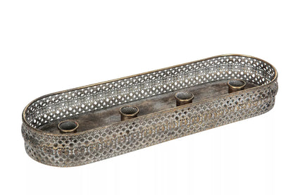 Julelysestake Adventslysestake 41 cm gyllenbrun
