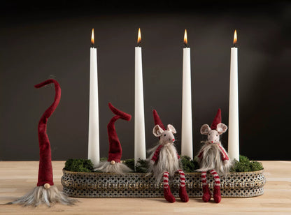 Julelysestake Adventslysestake 41 cm gyllenbrun