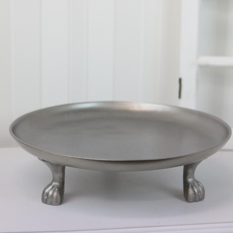 Dekorativt Fat Brett fat Poterund 34 cm - Rå nikkel Alu. SALG