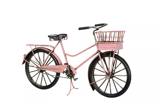 Dekorasjon Metalldekorasjon Sykkel Dame Rosa 30 cm