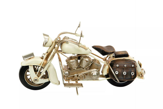 Dekorasjon Metalldekorasjon Motorsykkel Creme Metall 28x11x14cm
