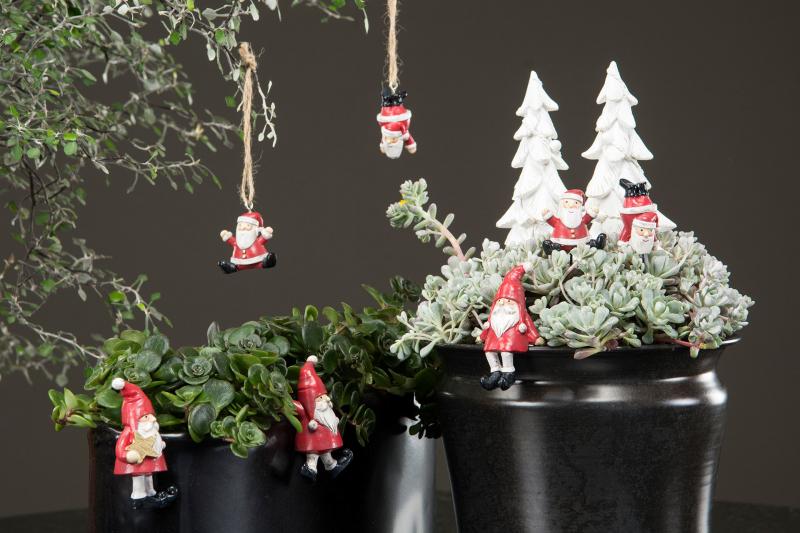 Innendørs julepynt Nisse opp ned Stick Mix Poly 4cm 2-pack SALG