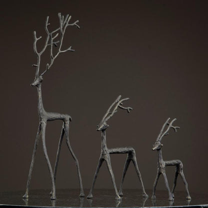 Innendørs Julepynt Ren svart støpejern 16x10x29cm