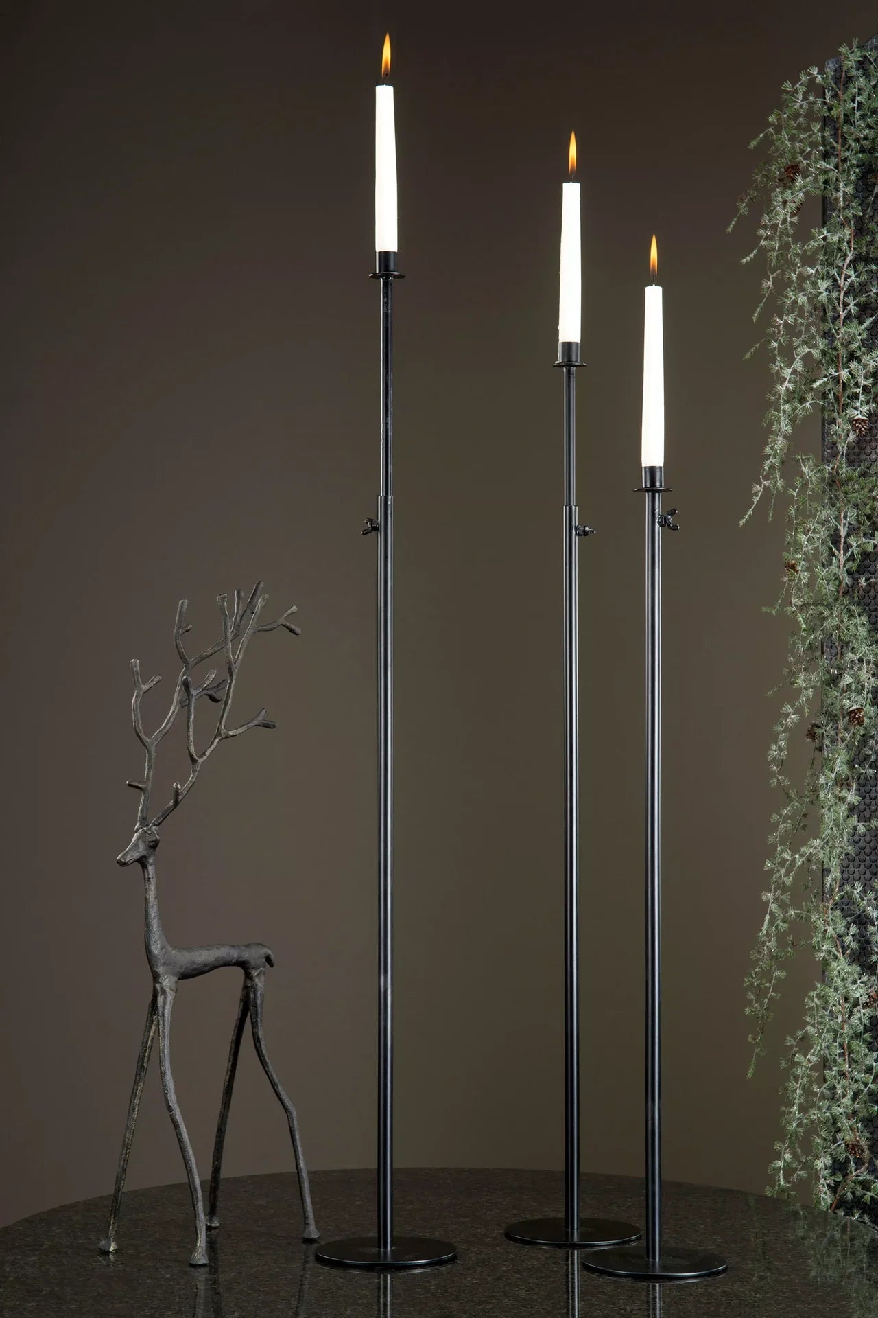 Ljusstake Reglerbar 82-154 cm - svart