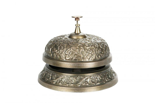 Dekorasjon Resepsjonsklokke Mottaksklokke - Antik Messing 14x10cm