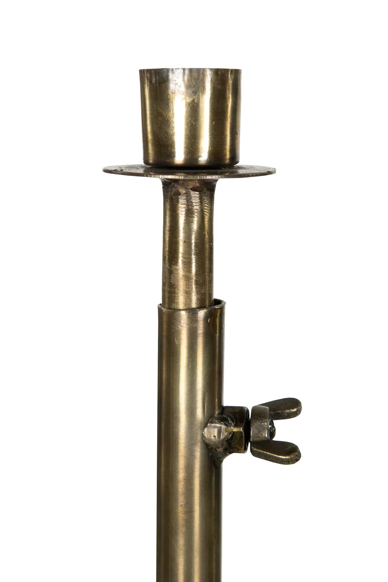 Lysestake Reglerbar 82-154 cm - antik mässing