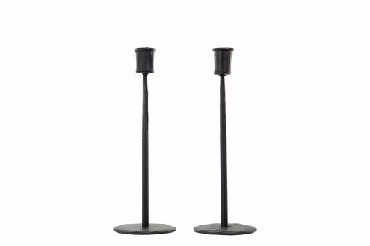Lysestake Rett Svart Metall 9,5x27cm