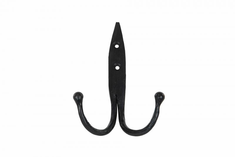 Kleshenger Veggkrok dobbel Sort Metall 10x6x16cm 2-pack SALG