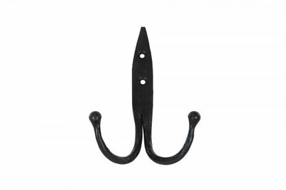 Kleshenger Veggkrok dobbel Sort Metall 10x6x16cm 2-pack SALG