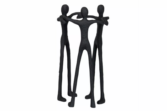 Dekorasjon Statue Circle Sort Metall 16x18x36cm