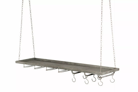 Hengende hylle med kroker og vinglassholder 100 cm