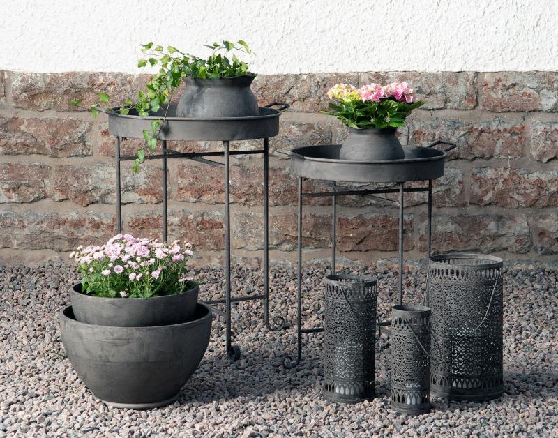 Utendørs Blomsterpotte Lush Metall 2-pack SALG