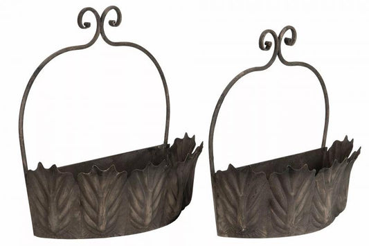 Blomsterpotte Blad Metall 42x21x42cm 2-pack