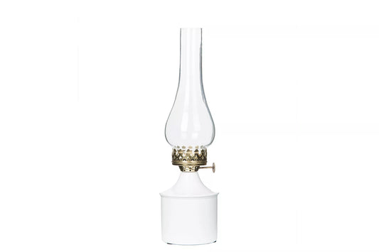 Lyslykt for Telys Emalje Hvit Iris Ø9x35cm