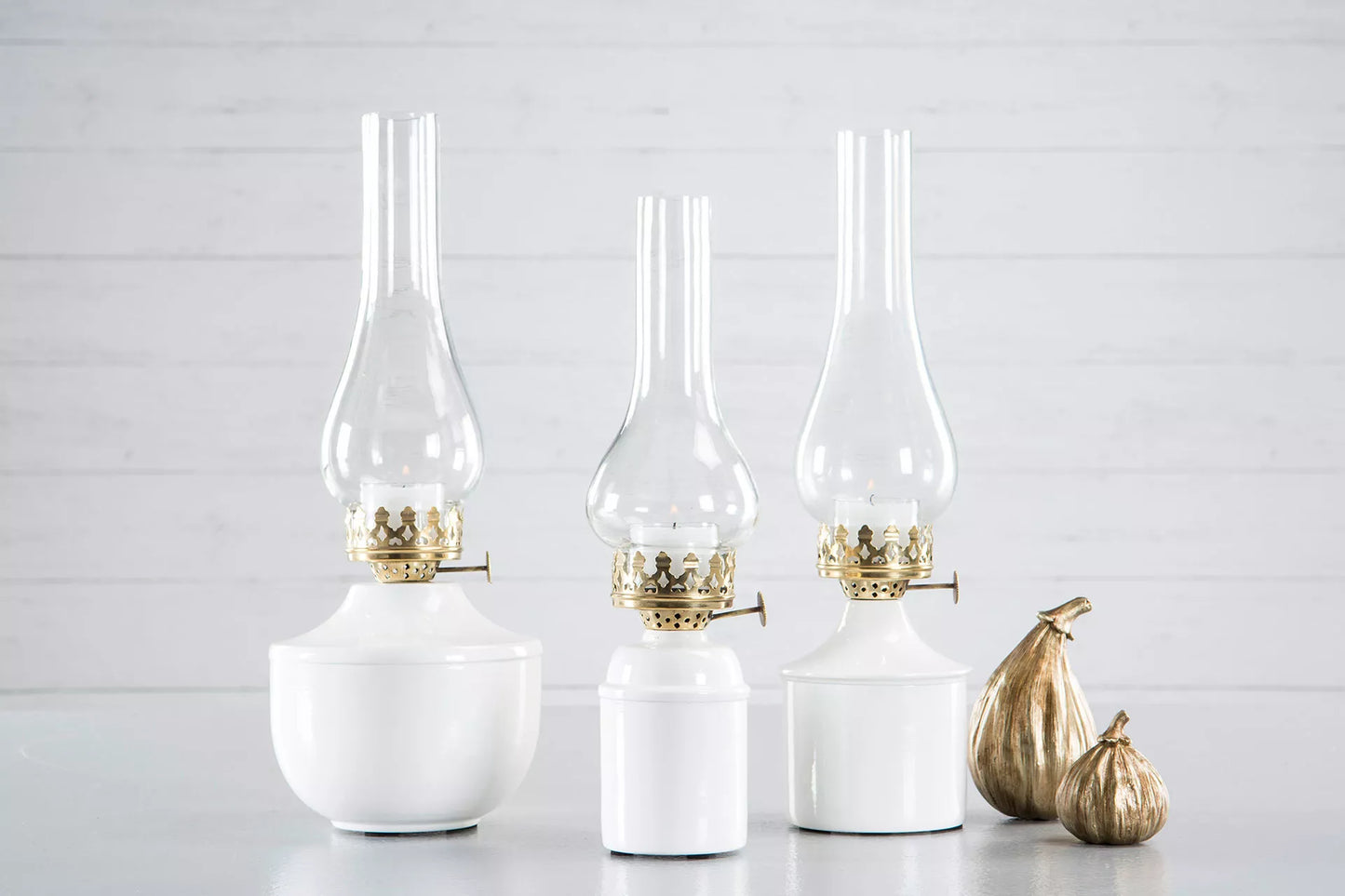 Lyslykt for Telys Emalje Hvit Iris Ø9x35cm SALG