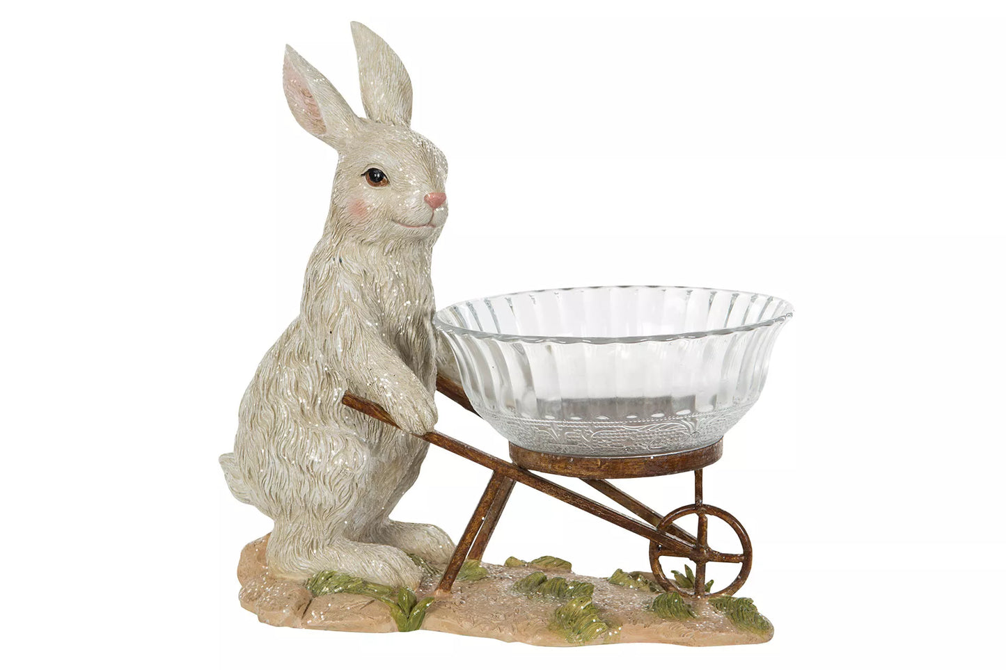 Påskepynt Hare med skål 30 cm
