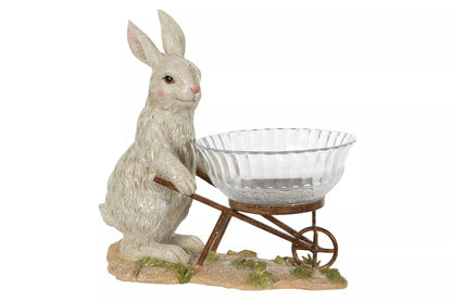 Påskepynt Hare med skål 30 cm