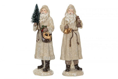 Innendørs Julepynt Julenisse / Jute Glitter Poly Mix 10,5x9,5x34cm 2-pack