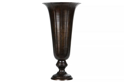 Dekorativ Vase Pokal Høy 42 cm - antik brun