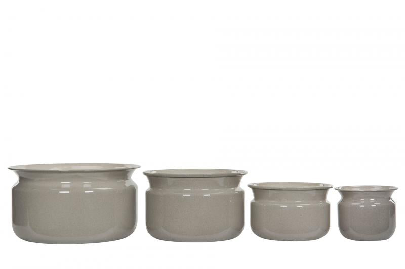 Blomsterpotte Blomsterkrukke Avery Emaljesand 21x13cm 4-pack SALG