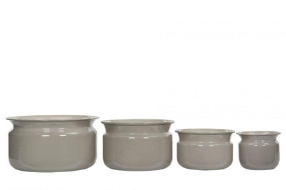 Blomsterpotte Blomsterkrukke Avery Emaljesand 21x13cm 4-pack SALG
