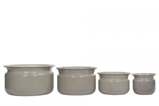 Blomsterpotte Blomsterkrukke Avery Emaljesand 21x13cm 4-pack