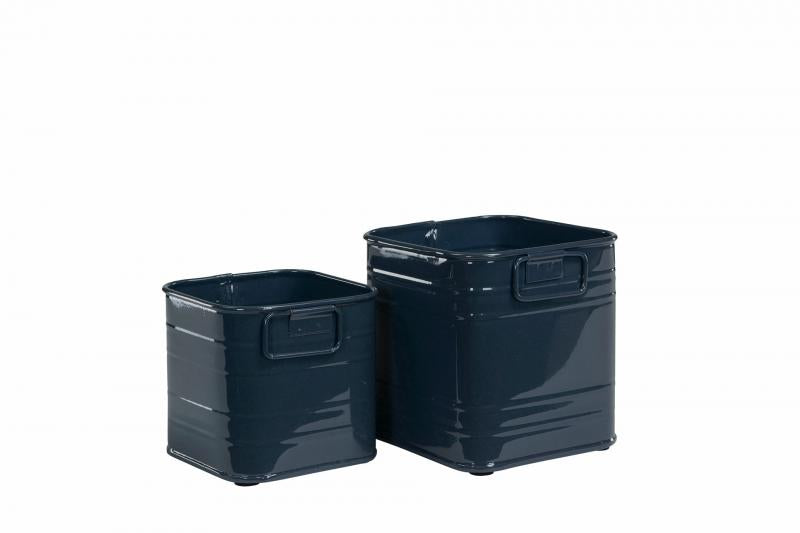 Blomsterpotte Blomsterkrukke Firkantet emaljedybde 2-pack SALG