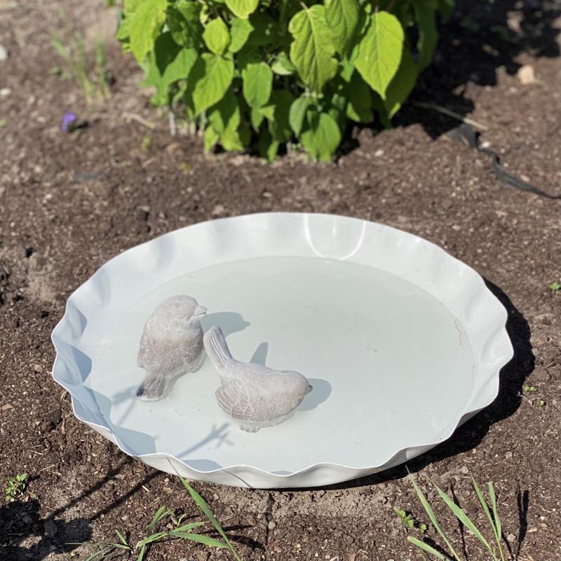 Dekorativt Fat Brett fat Plisse Emaljeskall Ø45x7cm SALG