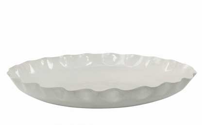 Dekorativt Fat Brett fat Plisse Emaljeskall Ø45x7cm SALG