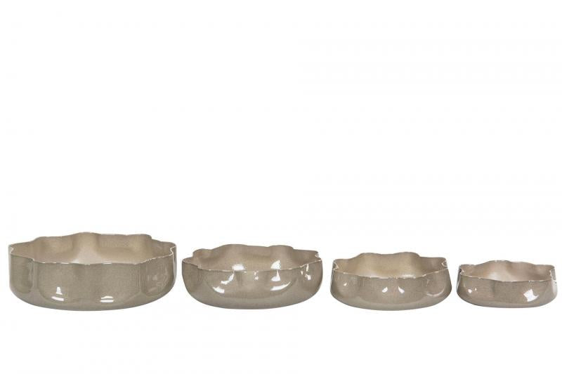 Dekorativt Fat Brett Light Plisse Emaljeresand 4-pack SALG