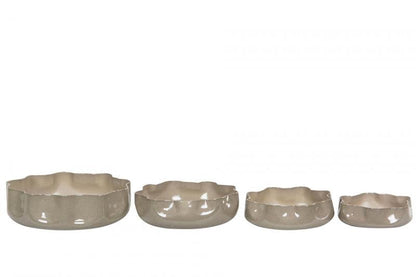 Dekorativt Fat Brett Light Plisse Emaljeresand 4-pack SALG