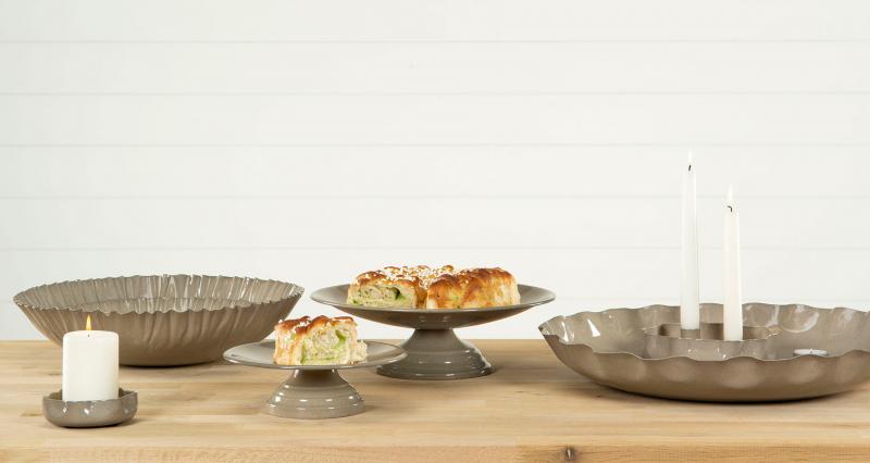 Dekorativt Fat Brett Light Plisse Emaljeresand 4-pack SALG