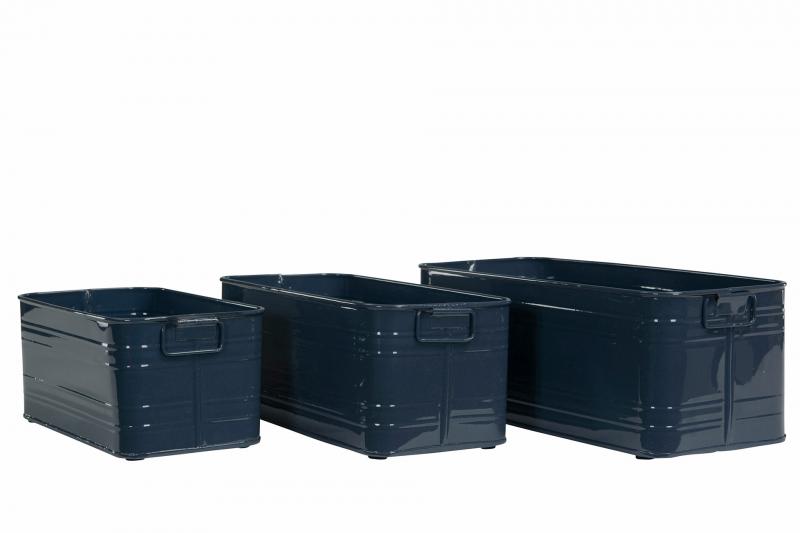 Blomsterpotte Blomsterkrukke Firkantet Emaljedybde 3-pack SALG
